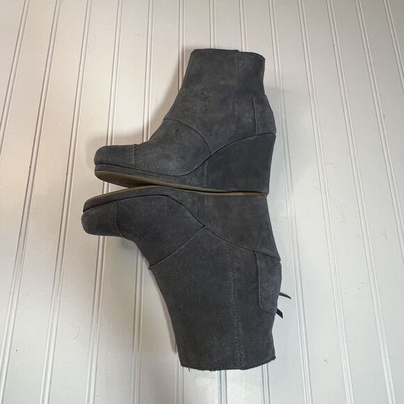 TOMS Desert Wedge Bootie Boots Gray Suede Womens Size 7.5 - Picture 7 of 14